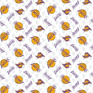 6" x 44" LA Lakers Fabric, NBA Licensed Fabric, Cotton, Los Angeles Lakers Basketball