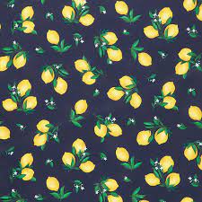 Lemon Fresh, Lots of Lemon Fabric by Michael Miller, Lemons on Navy