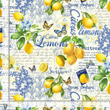 Limoncello Collage Quilting  Fabric by Timeless Treasures, Lemon Fabric, Quilting Fabric