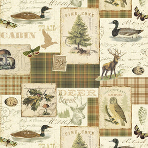 North Memories, Lodge & Cabin Fabric by the Yard, Cabin Decor Fabric, Cotton, David Textiles