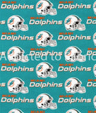 17" x 58" Miami Dolphins Fabric, NFL Cotton Fabric