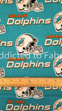 17" x 58" Miami Dolphins Fabric, NFL Cotton Fabric