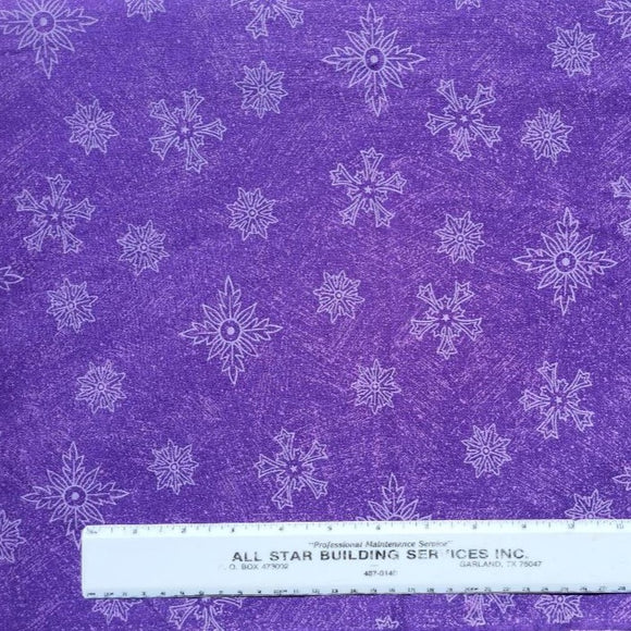 Murmurs of the Forest Fabric, by Maywood Studio, Purple Snowflakes
