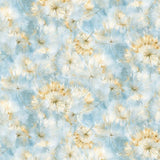 Mystic Meadows, Day Light Dandelions Fabric by Timeless Treasures, Quilting Fabric, Sky Blue