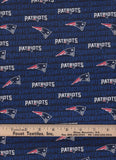 5" x 58" New England Patriots Fabric, Mini Print, NFL Cotton Fabric