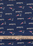 4" x 58" New England Patriots Fabric, Mini Print, Licensed NFL Cotton Fabric