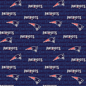 4" x 58" New England Patriots Fabric, Mini Print, Licensed NFL Cotton Fabric