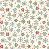 Nordic Holiday Village Fabric Snowflakes Cream by Henry Glass, Scandinavian Christmas