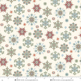 Nordic Holiday Village Fabric Snowflakes Cream by Henry Glass, Scandinavian Christmas