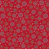 Nordic Holiday Village Fabric Snowflakes Red by Henry Glass, Scandinavian Christmas