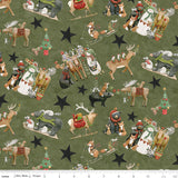 Northern Christmas Main Green Fabric by Riley Blake Designs, Quilting Fabric