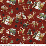 Northern Christmas Main Red Fabric by Riley Blake Designs, Quilting Fabric