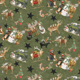 Northern Christmas Main Green Fabric by Riley Blake Designs, Quilting Fabric