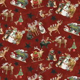 Northern Christmas Main Red Fabric by Riley Blake Designs, Quilting Fabric