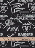 6" x 58" Las Vegas Raiders Licensed NFL Cotton Fabric, Retro