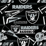 6" x 58" Las Vegas Raiders Licensed NFL Cotton Fabric, Retro