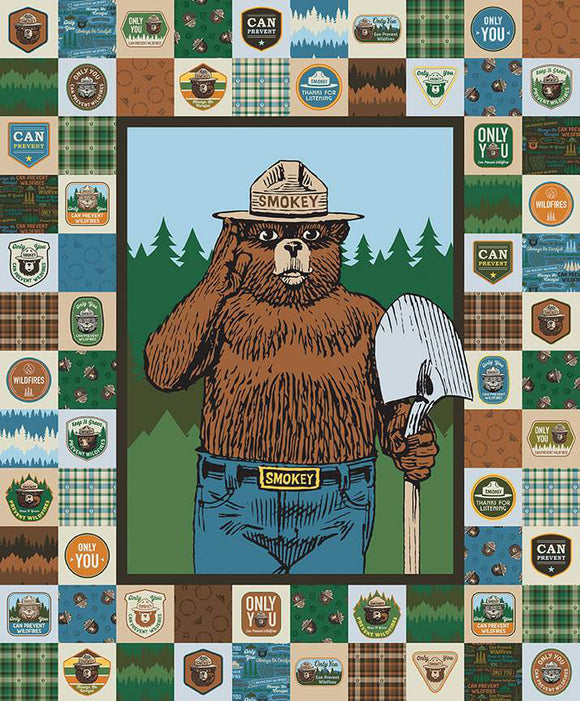 Only You Smokey Bear Fabric Panel by Riley Blake Designs, 36