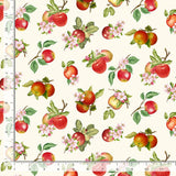 Orchard Valley Tossed Apples with Leaves on Cream Fabric by Timeless Treasures