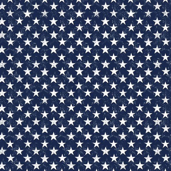 Star Spangled Fabric by Timeless Treasures, USA Patriotic Stars on Blue