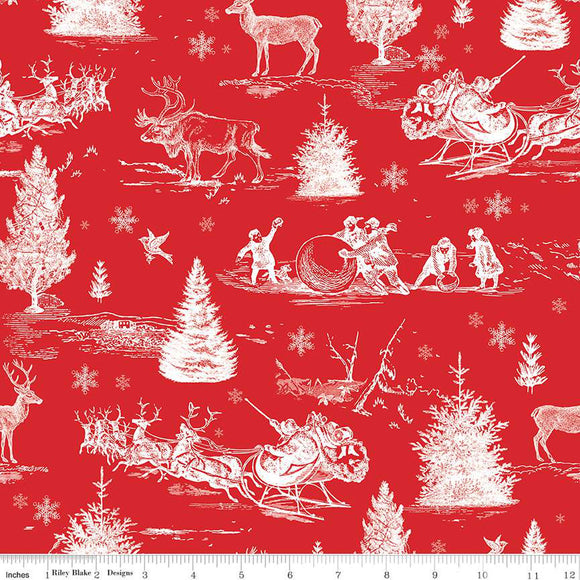 Christmas fabric Adel in Winter black red floral Riley Blake fabric cotton