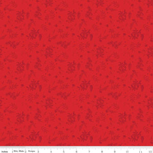 Peace on Earth Sprigs Fabric by Riley Blake, Christmas Fabric, Red on Red