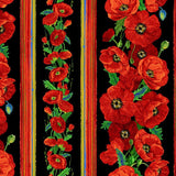 Poppy Dreams Fabric by Timeless Treasures, Poppy 11" Stripe