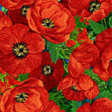 Poppy Dreams Fabric by Timeless Treasures, Large Poppy