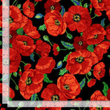 Poppy Dreams Fabric by Timeless Treasures, Poppy Bouquet