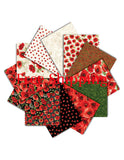 Free Shipping - Poppy Passion Fat Quarter Bundle 12 Pieces by Timeless Treasures, Red Floral