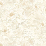 Poppy Passion Large Poppy Toile on Text, Beige Fabric by Timeless Treasures, Quilting Fabric