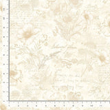 Poppy Passion Large Poppy Toile on Text, Beige Fabric by Timeless Treasures, Quilting Fabric