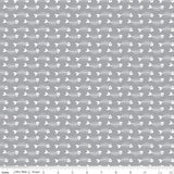 28" x 44" Purrfect Day Fabric by Riley Blake, Fishbones, Cat Fabric, Kitty, Gray