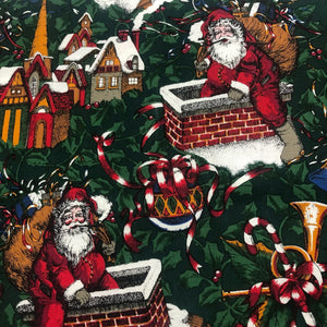15" x 44" Santa in Chimney Fabric (RARE FIND) by Robert Kaufman, Christmas Fabric