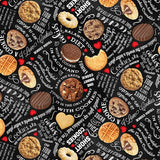 Smart Cookie Fabric by Timeless Treasures, Peanut Butter, Chocolate Chip, Sugar Cookies