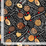 Smart Cookie Fabric by Timeless Treasures, Peanut Butter, Chocolate Chip, Sugar Cookies