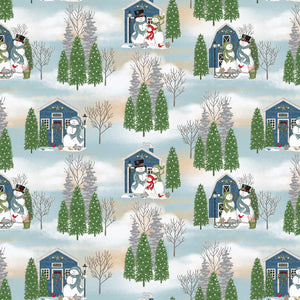 Snowman's Dream Winter Outing Fabric by Studio E, Barnes