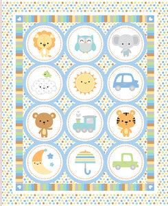 PRE-ORDER Special Delivery 36" x 43" Panel by Riley Blake Designs, Baby Quilt Panel