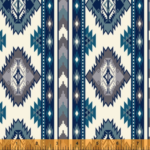 11" x 44" Spirit Trail Southwestern Canvas Cotton Fabric, Windham, Sanctuary River Denim