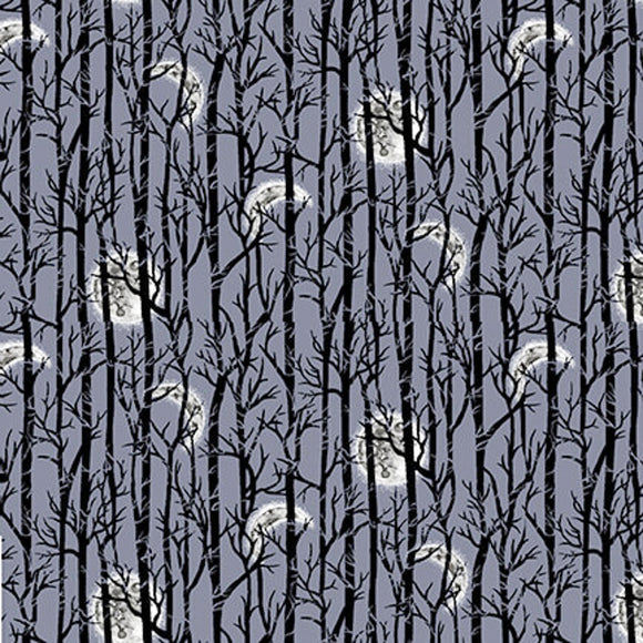 Spooky Night Fabric by Studio E,  Moonlight Trees, Halloween Fabric