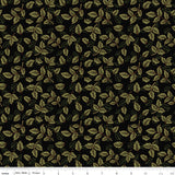 Tangled Garden Leaves Black Fabric by Riley Blake Designs, Quilting Fabric