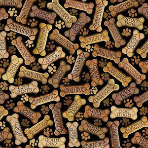 Good Dog Bone Treats Fabric by Timeless Treasures, Dog Biscuits