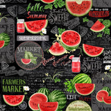 Watermelon Chalkboard Fabric by Timeless Treasures, Watermelon Party