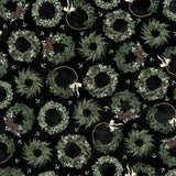 Welcome Winter Winter Wreath Fabric by Timeless Treasures, Quilting Fabric