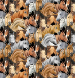 Yellowstone Packed Horses Multi, Fabric by Benartex, Western Fabric