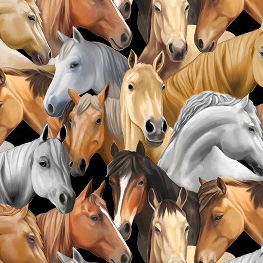 Yellowstone Packed Horses Multi, Fabric by Benartex, Western Fabric