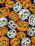 Scary Pumpkins Glow in Dark Halloween Fabric by Timeless Treasures