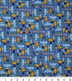 15" x 21" Hanukkah Fabric, Patches, Cotton Fabric