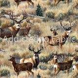7" x 44" Mule Deer in Sage Fabric by the Yard, Elizabeth's Studio