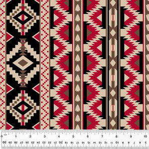 18" x 44" Spirit Trail Cotton Fabric by Windham, Windrunner, Red
