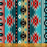11" x 44" Spirit Trail Cotton Fabric by Windham, Rudy, Turquoise